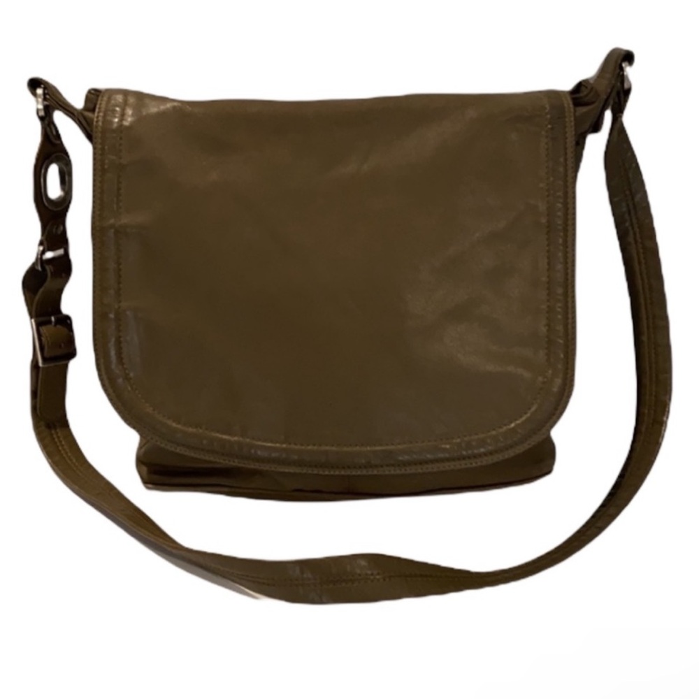 HOBO Olive Crossbody Leather Messenger Bag - Picture 3 of 13